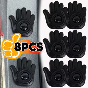 8ชิ้นแผ่นกันกระแทกประตูรถยนต์รูปฝ่ามือแผ่นกันกระแทกบุผ้าหนาประตูป้องกันการสั่นสะเทือนป้องกันสติกเกอร์ชนปิดแบบสากล