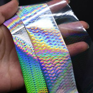 4X50CM Holographic Fish Scale Transfer Foil Nail Art DIY Laser Silver Decals Hot Stamping Foil for Fishing Lure