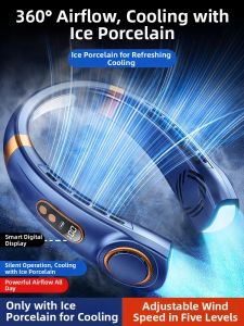 Sangmo |Neck Hanging Fan Refrigeration Portable Silent USB Charge Large Battery