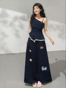 KEIKO | Elegant Asymmetric Straps Lace Trim Top