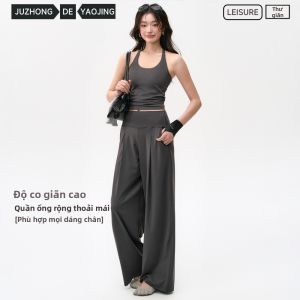 JUZHONGDEYAOJING | Quần Tây Rộng Drying Nhanh Cao Thắt Lưng Thể Thao Yoga
