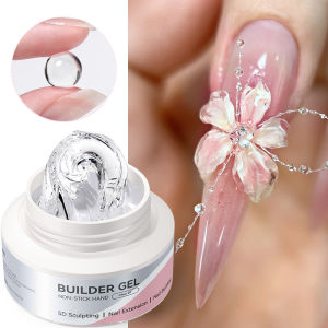 BORN PRETTY 60g Clear Milky White Non Stick Hand Extension Gel Quick Solid Buliding 5D Sculpting Nail Extension Manicure Gel