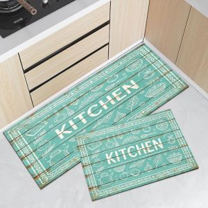 VIKAMA Retro Gỗ Nông Trại Đồ Dùng Chống Trơn Trượt Sàn Nhà Bếp Thảm Hút Nước Lối Vào Thảm PVC Có Thể Giặt Bằng Máy Trang Trí Nhà