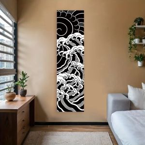 VIKAMA Kanagawa Lướt Sóng Red Sun Art Tapestry Thiết Kế Ukiyo-e Nhật Bản Cho Phòng Ngủ Đầu Giường Trang Trí Hành Lang Lối Vào 100% Polyester