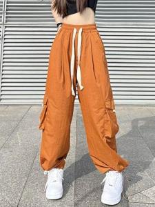 Quần Ống Rộng Cạp Cao Phong Cách Nhật Bản Cho Nam Và Nữ Mùa Hè Thu Quần Thể Thao Thường Ngày Rộng Rãi Có Túi Quần Ống Rộng