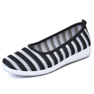 Comfortable Breathable Womens Flat Shoes Slip-On Soft Bottom Anti-Slip Summer Casual Fashion Mesh Upper Old Beijing Cloth Shoes