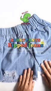 Celana Jeans Pendek Rawis Hotpants Ripped Jeans Sobek Motif Matahari 059 Vench Wakakids