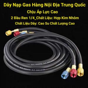 Bộ 3 dây nạp Gas R22_R134 áp lực cao ( 800_4.000Psi ) Hàng nội địa Trung Quốc