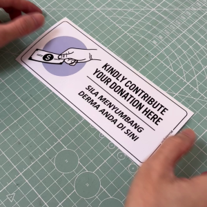 Money Donate Donation Contribute Contribution. Duit Wang Sedekah Sumbang Sumbangan Menyumbang. Sticker Sign Notice Label