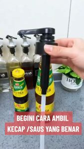 Dispenser Pump Botol Kecap Saus Praktis Food Grade Anti Tumpah Cocok Semua Botol