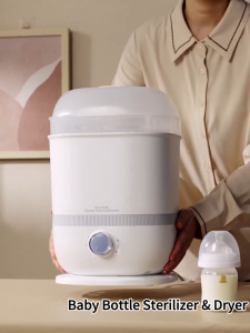 Snow Bear Baby Bottle Sterilizer & Dryer with Warmer Large Capacity Steam Disinfection for 9 Bottles Breast Pump Parts & Newborn Essentials