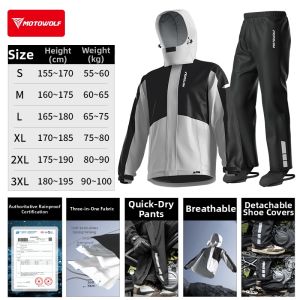 Motowolf | Stormproof Motorcycle Rain Suit Men