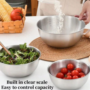【Ready Stock】Stainless Steel Mixing Bowl Food Safe And The Perfect Tool For Food Preparation And Serving Freshly Produced Food Dishwasher Fridge And Freezer Safe