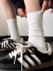 Slimming Vertical Stripes Mid-Calf Socks Leg Lengthening Effect Casual Versatile Womens Travel Essential No Brand Registered