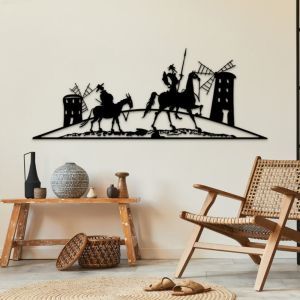 CIFbuy | Don Quixote Silhouette Metal Wall Art Literary Home Decor for Book Lovers Unique Gift