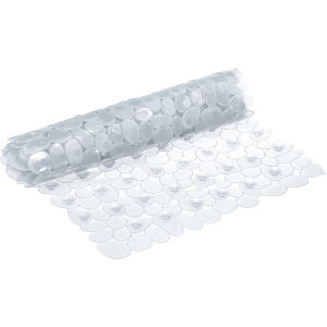 1pc Pebble Non Slip Bath Mat Rectangular PVC Shower Mats with Suction Cups & Drain Holes Bathtub Mat Machine Washable Quick Dry