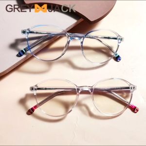 Grey Jack Kacamata Antiradiasi Blueray Bulat Oval TR90 Ringan Simple Fashionable Pria Wanita Bisa Lensa Minus 23020