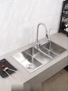 ❤ใช้งานต่อเนื่อง100 ปี❤ 304 ซิงค์ล้างจาน 2 หลุม หนา3.5mm 78*43cm ไม่ขึ้นสนิม นาโนแอนตี้แบคทีเรีย นาโนดับกลิ่นและกันแมลง อ่างล้างจาน ซิ้งล้างจาน อ่างล้างจานสแตนเลส อ่างล้างมือ อ่างล้างจานชั้นดี Kitchen sink