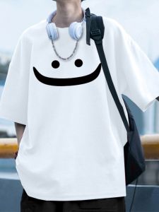 เสื้อยืดคอกลมแขนสั้นผ้าฝ้ายย้อนยุคอเมริกันสำหรับผู้ชาย ทรงหลวม ดีไซน์เก๋ไก๋ แฟชั่นฤดูร้อน ใส่สบาย เสื้อเชิ้ตแขนสั้น