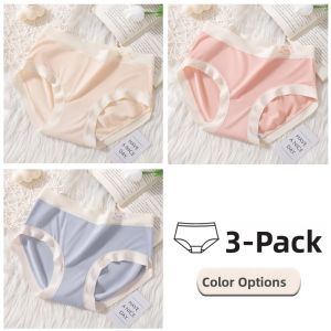 miiow | Seamless Modal Cotton Ladies Underwear Antibacterial Pure Cotton Crotch Cute Youthful Mid Waist Briefs Comfortable Breathable