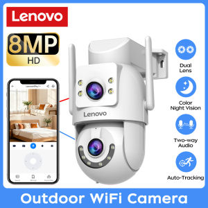 Lenovo | Lenovo 8MP Outdoor Surveillance Camera 5G Wifi Dual Lens PTZ IP Cameras Auto Tracking Audio ONVIF Home Security CCTV Camera