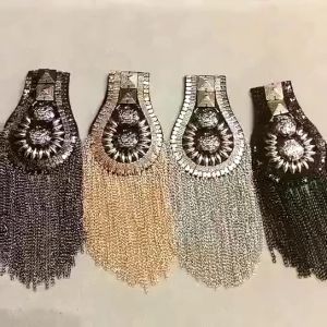 1Pc Fashion Handmade Shoulder Jewelry Tassel Rhinestones Epaulettes Clothing Accessories Brooch Epaulet Shoulder Brooches Gift