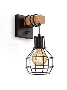 JOYINLED Đèn Tường Sắt Rèn E27 Đầu Đơn Bóng Đèn Gỗ Phòng Ngủ Lối Vào Lối Đi Sáng Tạo Nghệ Thuật Chiếu Sáng Cá Nhân Hóa