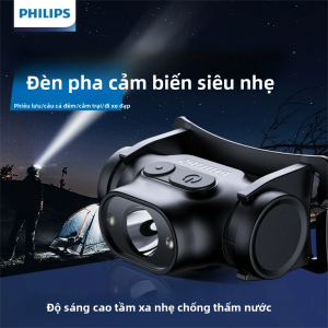 Đèn Pha LED Philips Có Cảm Biến Đèn Pin Sạc 10 Chế Độ Chiếu Sáng Chống Nước Cắm Trại Ngoài Trời Câu Cá Chạy Đêm Đèn Pha