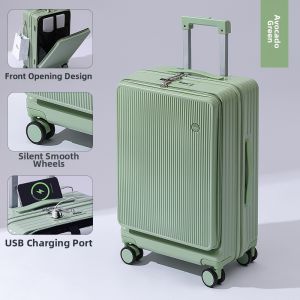 GUANBAIJAI | Sturdy and Durable Front Opening Multifunctional Travel Luggage