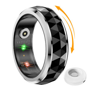 2024 COLMI R11 Smart Ring Fidget Spinner Anxiety Relieve Ring with Charging Case for Men Health Sleep Monitor 5ATM Waterproof