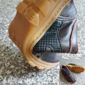 Leather Mens Shoes Soft Cow Tendon Bottom Anti-slip Work Casual Top Layer Cowhide Wear-resistant Spring Autumn Seasonal