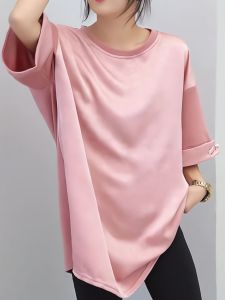 Fashionable Loose Womens Short Sleeve T-Shirt Spring Summer New Arrival Elegant Stylish Top Quality European Style Casual Wear