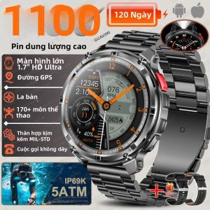 GUHUAVMI | Đồng Hồ Thông Minh T-Rex3 Ultra 1100mAh Dành Cho Nam 1.7" AMOLED GPS 5ATM Chống Nước La Bàn Đèn Pin LED Bộ Theo Dõi Thể Dục Cấp Quân Sự Của NASA