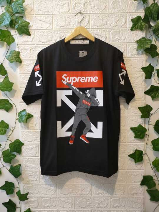 KAOS BRAND OFF WHITE COLLAB IMPORT QUALITY Kaos Cotton Regular Fit