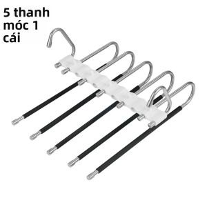Móc Quần Gấp Bằng Thép Không Gỉ Nhiều Tầng 5/9 Ngăn Với Kẹp Thần Kỳ & Thiết Kế Tiết Kiệm Không Gian Có Thể Thu Gọn Cho Gia Đình
