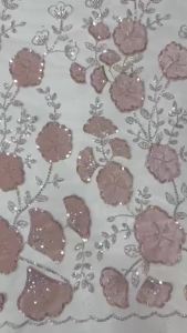 African Velvet Beads Lace Fabric 2026 High Quality Sequins Embroidery French Nigerian Bridal Mesh Lace Fabric for Sewing