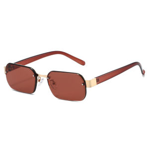 JN IMPRESSION New polygonal frameless cutting edge trendy fashion sunglasses for women street shot bare face sunglasses