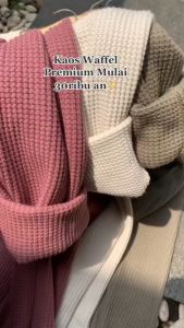 ATASAN WANITA - KAOS WAFFLE WAFEL PREMIUM LENGAN PANJANG WANITA