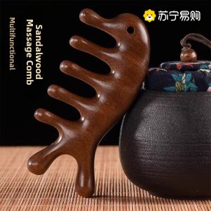 Five-Finger Rosewood Massage Comb Facial Scrubbing Brush Head Meridian Massage Tool Portable Personal Care Hair Comb