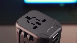 USAMS 12W/20W Universal Travel Adapter: PD20W Fast Charge & Worldwide Travel Plug