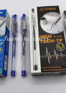 JUARASTATIONERY Pulpen Hitech Trifelo TF-1190 Hitam Biru 0.3mm / Pulpen Gel Pulpen Hitech Premium