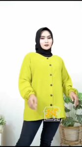 Atasan Kemeja Arumi 6 Ukuran Bahan Crinkle Airflow Model Kekinian
