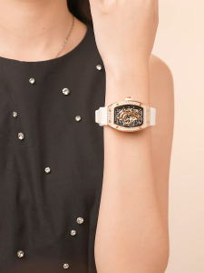 BONEST GATTI Women Watch Fengming Series Automatic Mechanical German Brand New Diamond Inlaid Case Skeleton Wristwatch