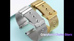 0.4Mesh Milanese Strap 18mm20mm22mm Stainless Steel Universal Replacement Silver Wristband Quick Release Band Women Men Bracelet