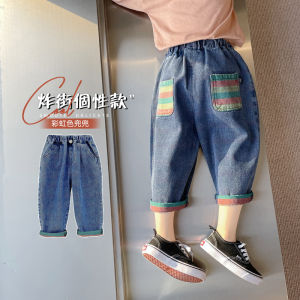 Boys Denim Jeans Autumn Fashion Pure Color Kids Spring Autumn Long Trousers Trendy Style Childrens Clothing Baby Clothes