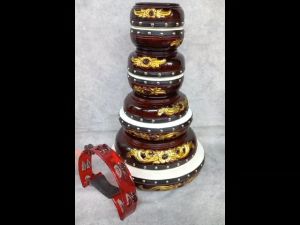 Alat Musik Qasidah Lasqi & Rebana Hadroh Isi 8 Plus Tamborin