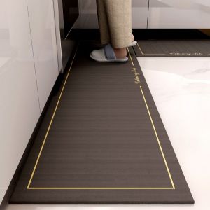 Kitchen Mat Anti-Slip Oil-Resistant Water-Proof Easy-To-Clean Absorbent No-Wash Carpet Geometric Pattern Home Use Rug