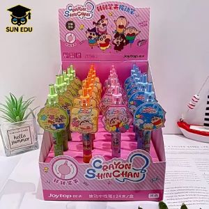 4PCS Pen Gel Set Crayon Shinchan Pulpen Gel Mekanik 0.5mm