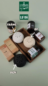 Lư Xông Nụ Yên Thảo Mộc Bằng Đá Đen Trắng Xám Tối Giản Trang Trí Nhà Xông Thơm Thiền Thư Giãn