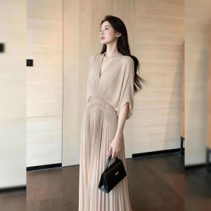 DANTING | Luxurious Elegant V-neck Waist-tightening Fashionable Dress